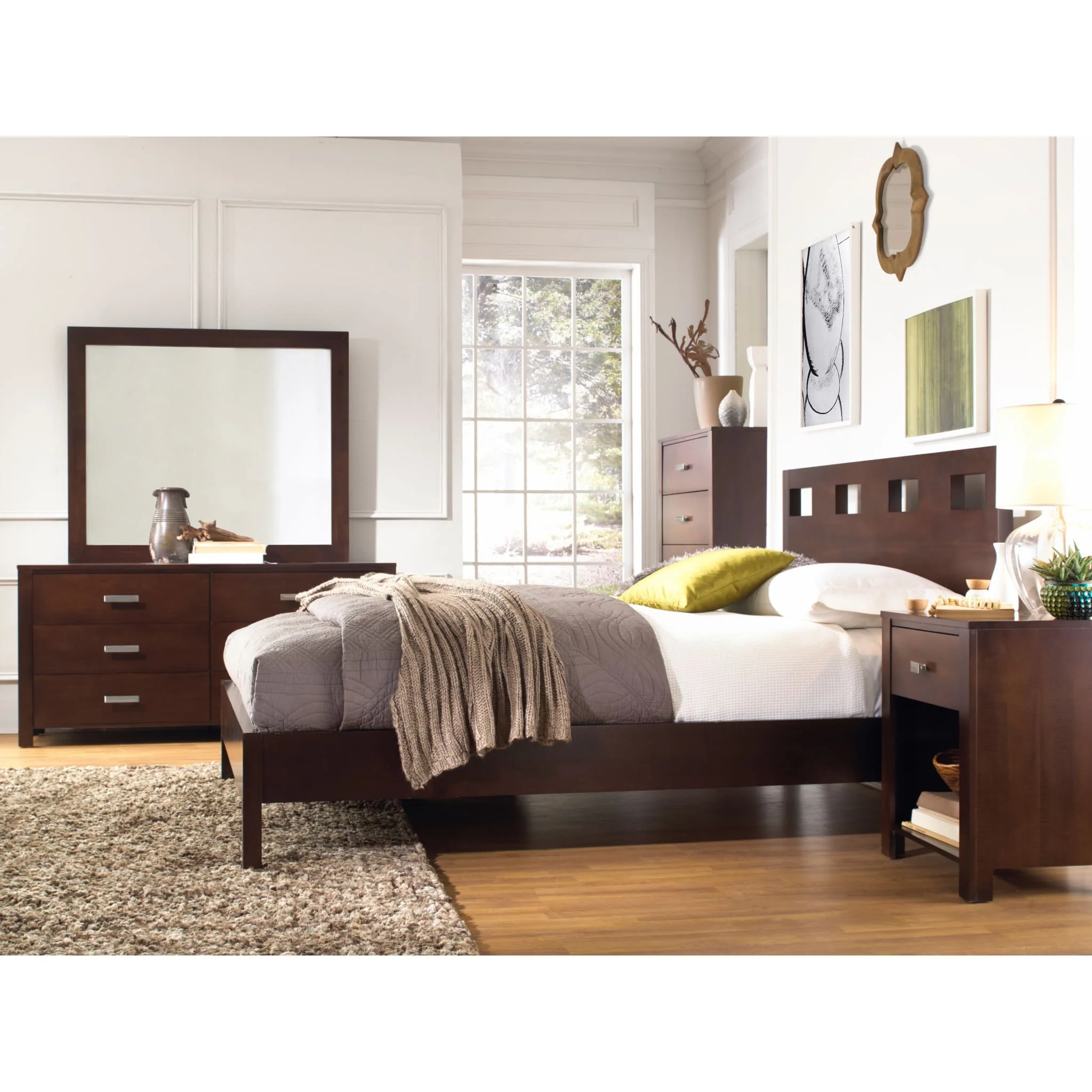 Riva One Drawer Nightstand in Chocolate Brown - Image 3