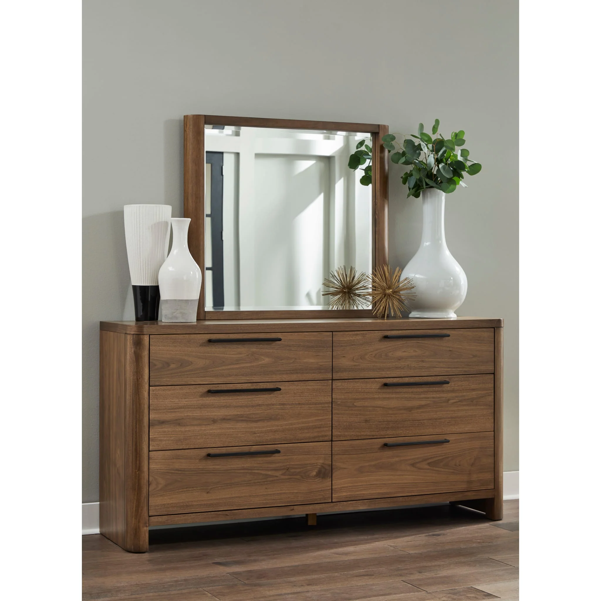 Totes Beveled Glass Wall or Dresser Mirror in English Walnut - Image 3