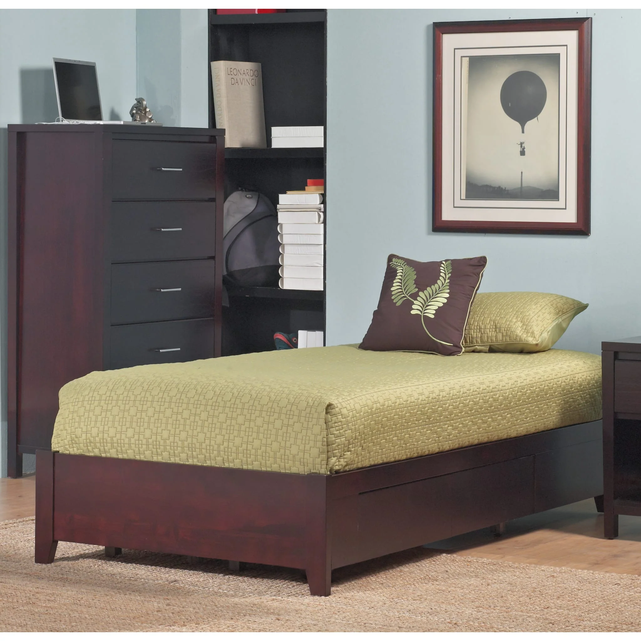 Simple Wood Storage Bed in Espresso - Image 4