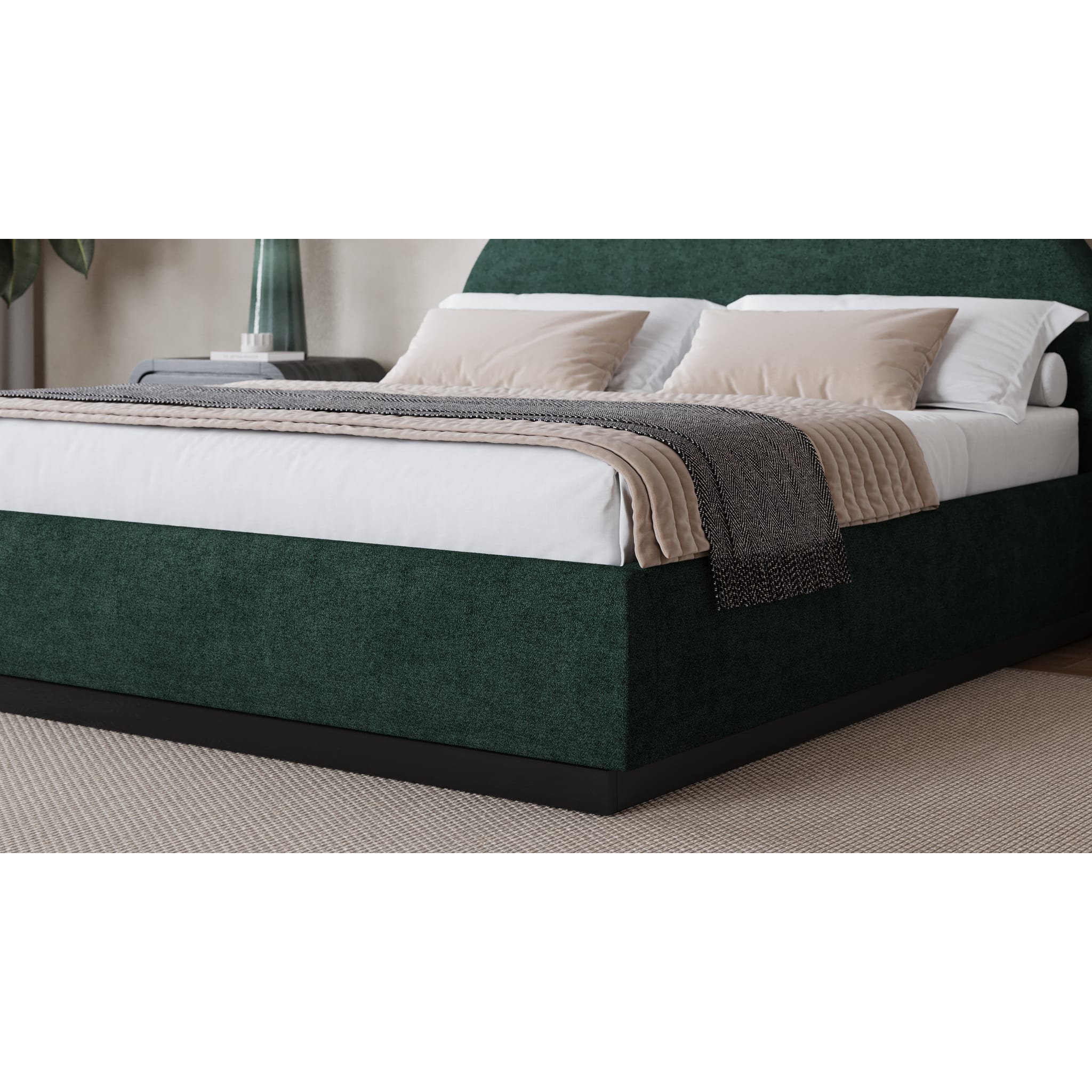 Flex Upholstered Bed in Emerald Chenille - Image 3