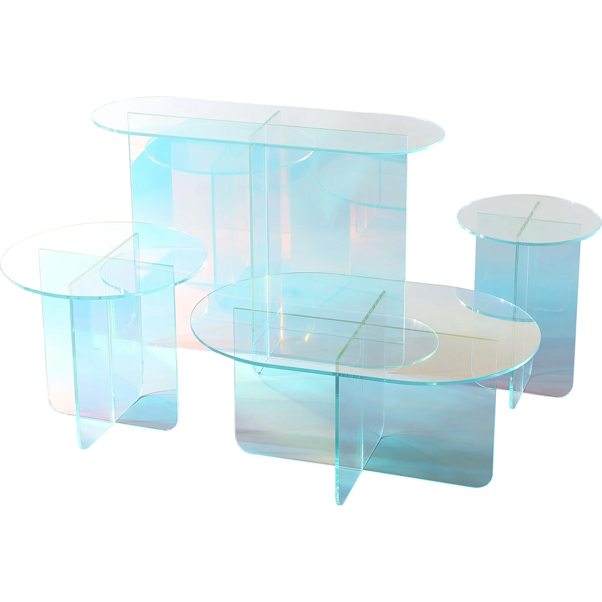 Fomo Console Table in Iridescent Glass - Image 7