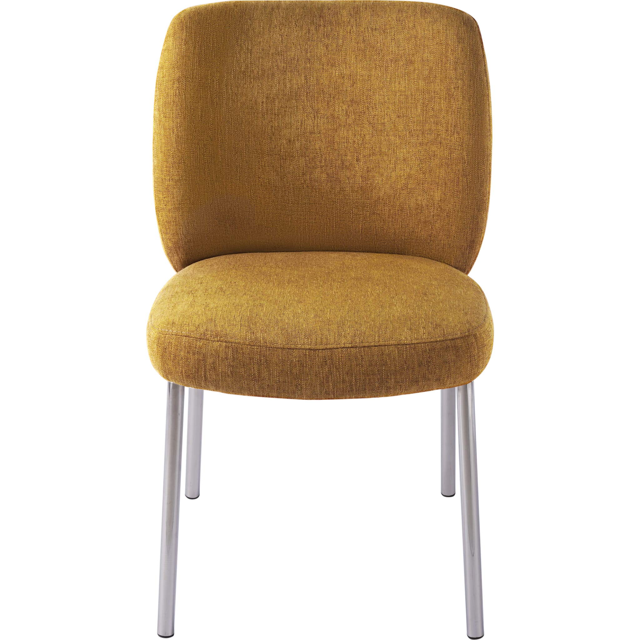 Fomo Chenille-upholstered Stainless Steel Base Dining Chair in Pineapple - Image 2
