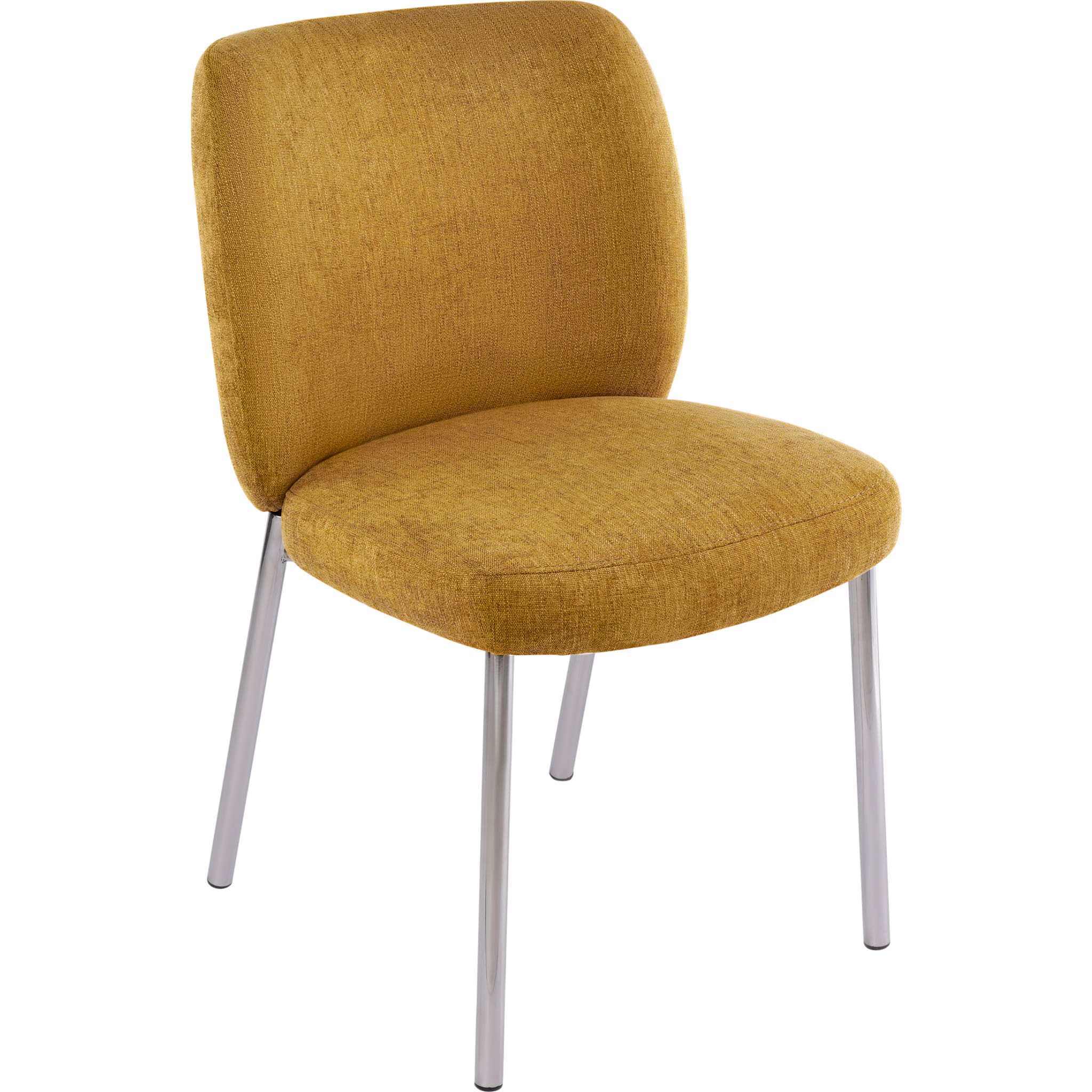 Fomo Chenille-upholstered Stainless Steel Base Dining Chair in Pineapple - Image 3