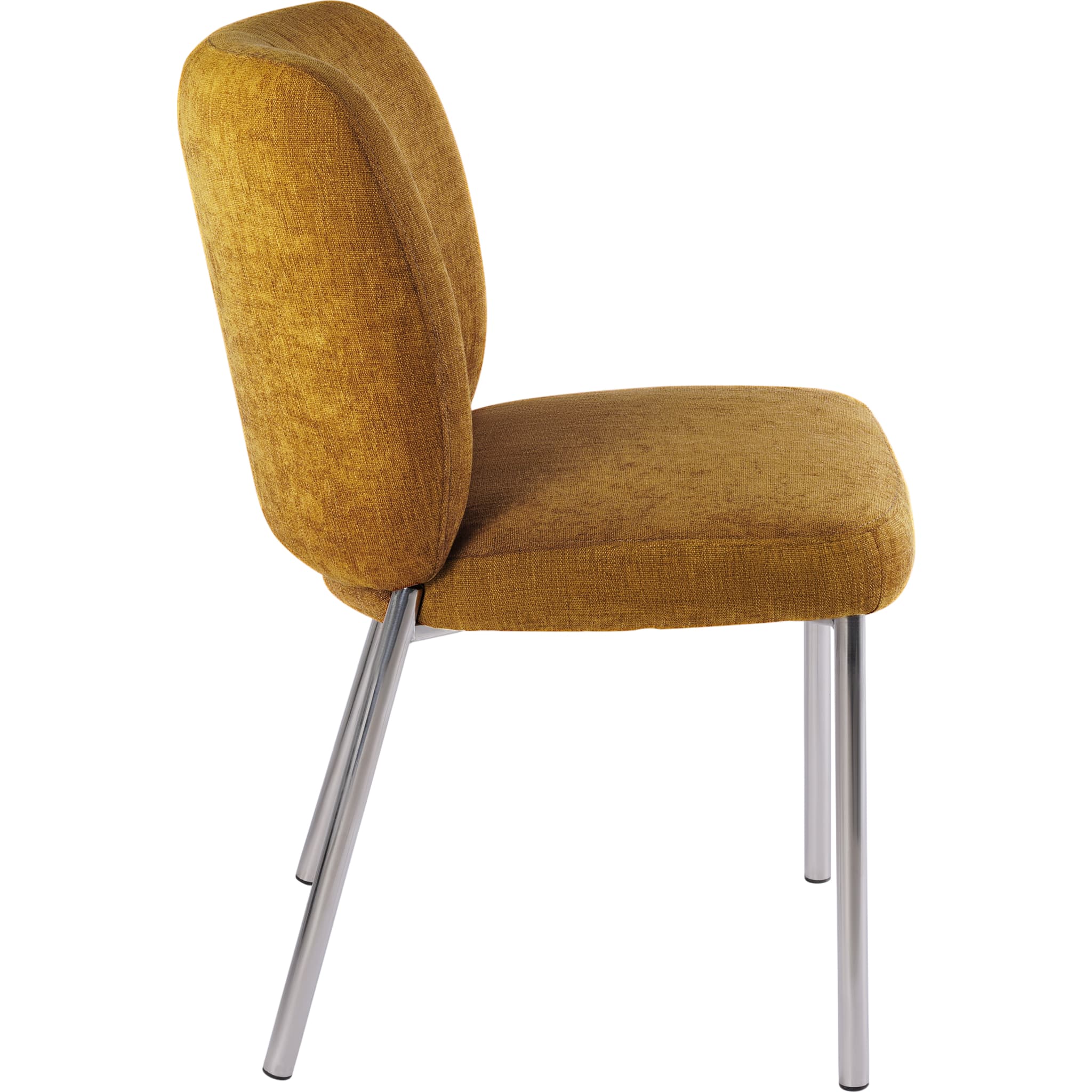 Fomo Chenille-upholstered Stainless Steel Base Dining Chair in Pineapple - Image 4