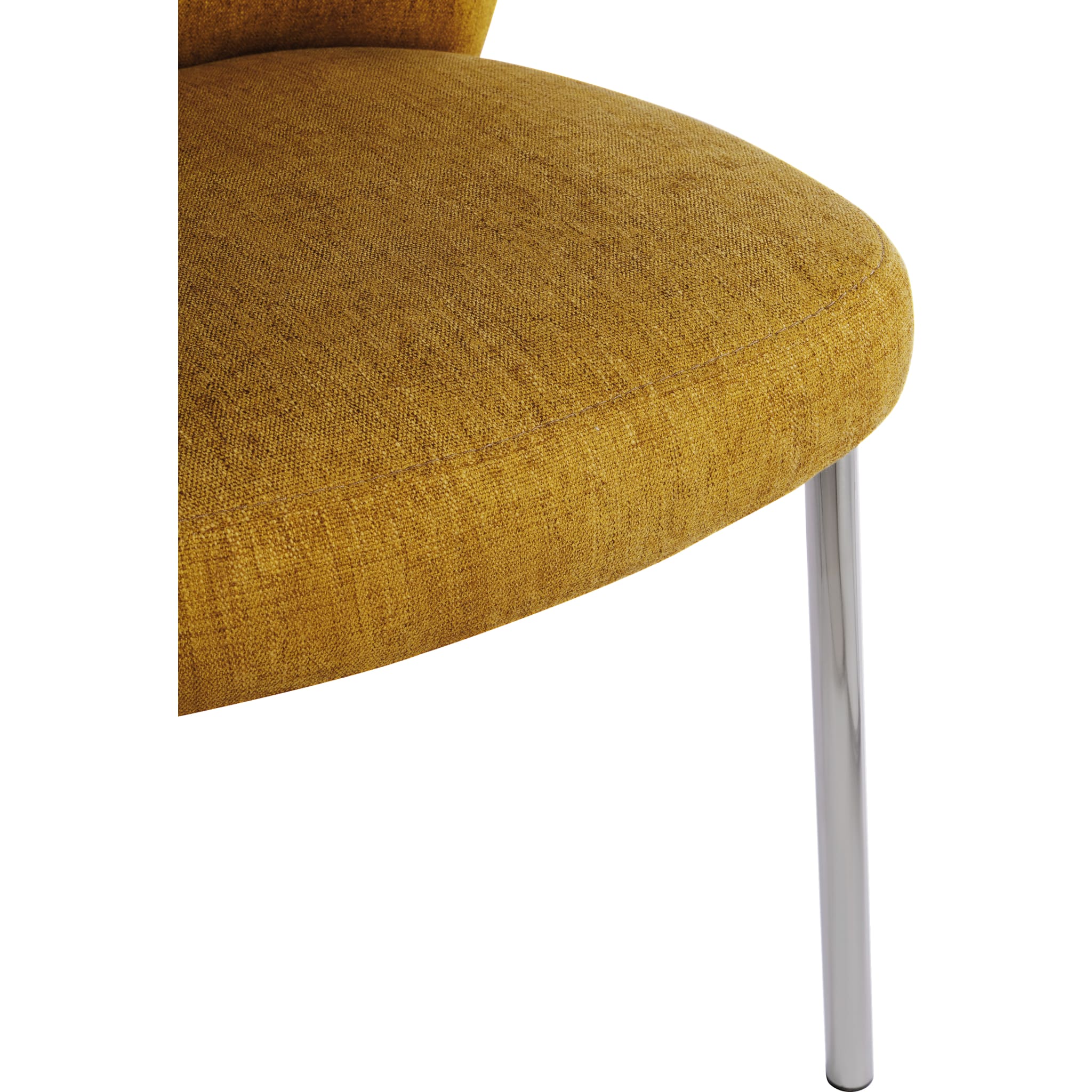 Fomo Chenille-upholstered Stainless Steel Base Dining Chair in Pineapple - Image 7