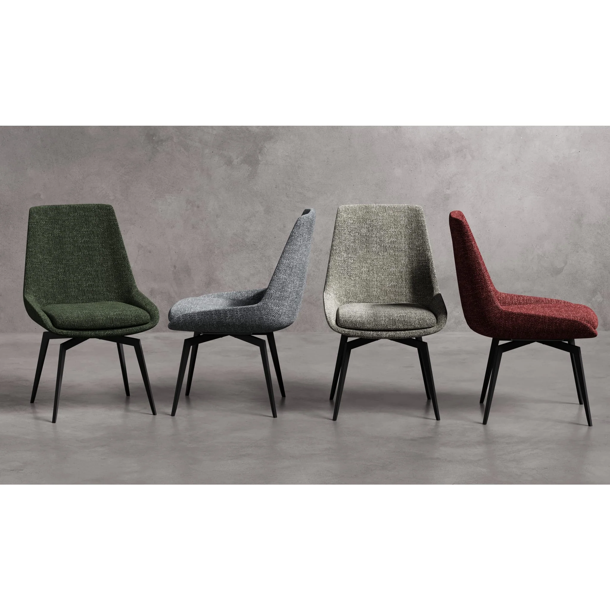CEO 180 Degree Return Swivel Upholstered Dining Chair in Oyster - Image 8
