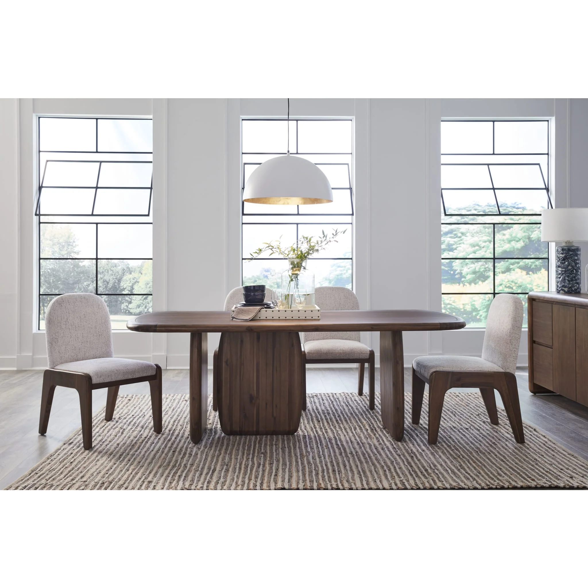 Xolani Chenille Upholstered Dining Chair in Chinchilla and Impala - Image 8