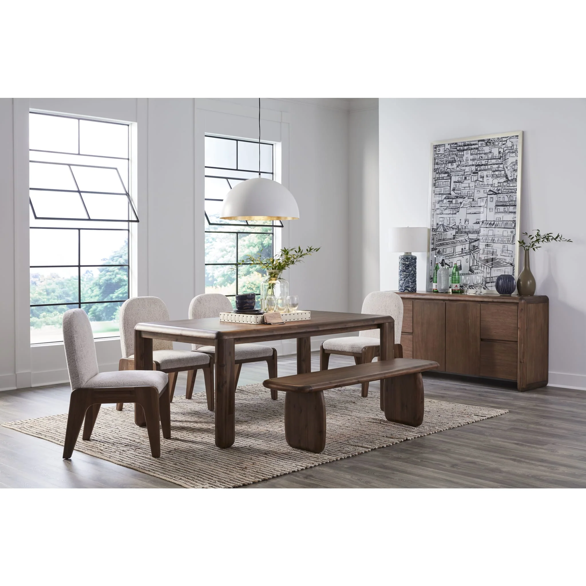 Xolani Chenille Upholstered Dining Chair in Chinchilla and Impala - Image 9
