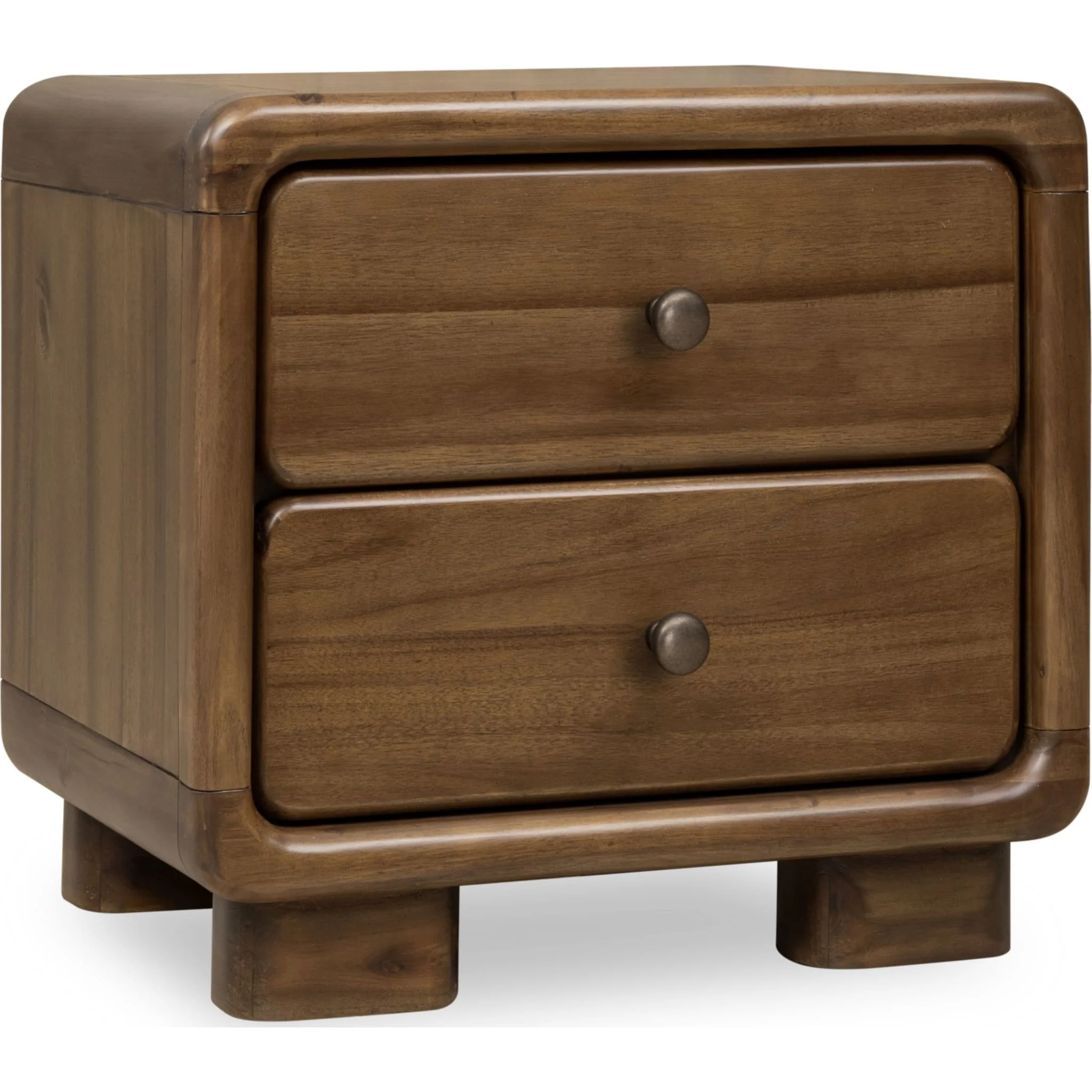 Boka Two Drawer Acacia Wood Nightstand in Impala - Image 3