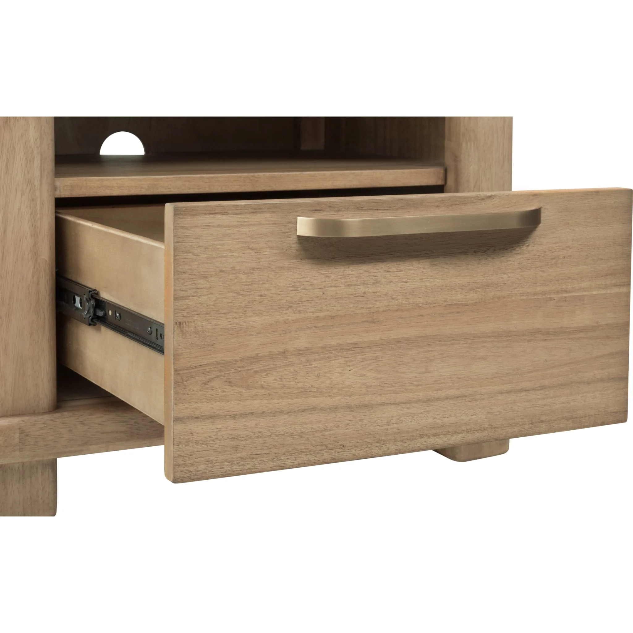 Kione One Drawer Acacia Wood Nightstand in Lioness - Image 5