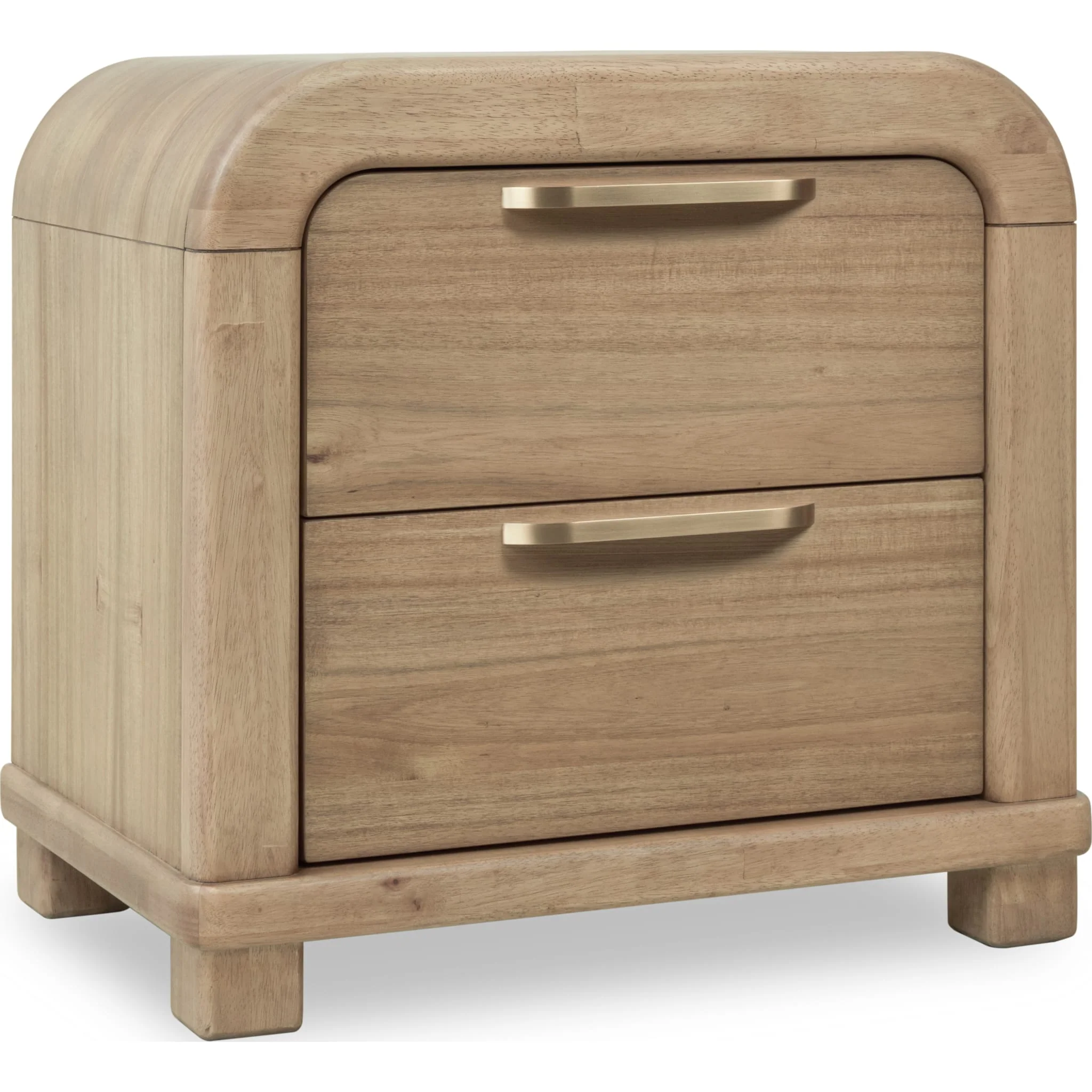 Kione Two Drawer Acacia Wood Nightstand in Lioness - Image 2