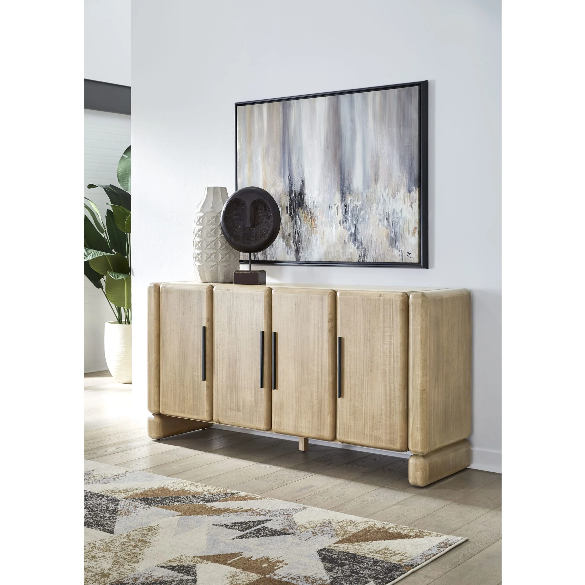 Nia Four Door Acacia Wood Sideboard in Lioness - Image 7