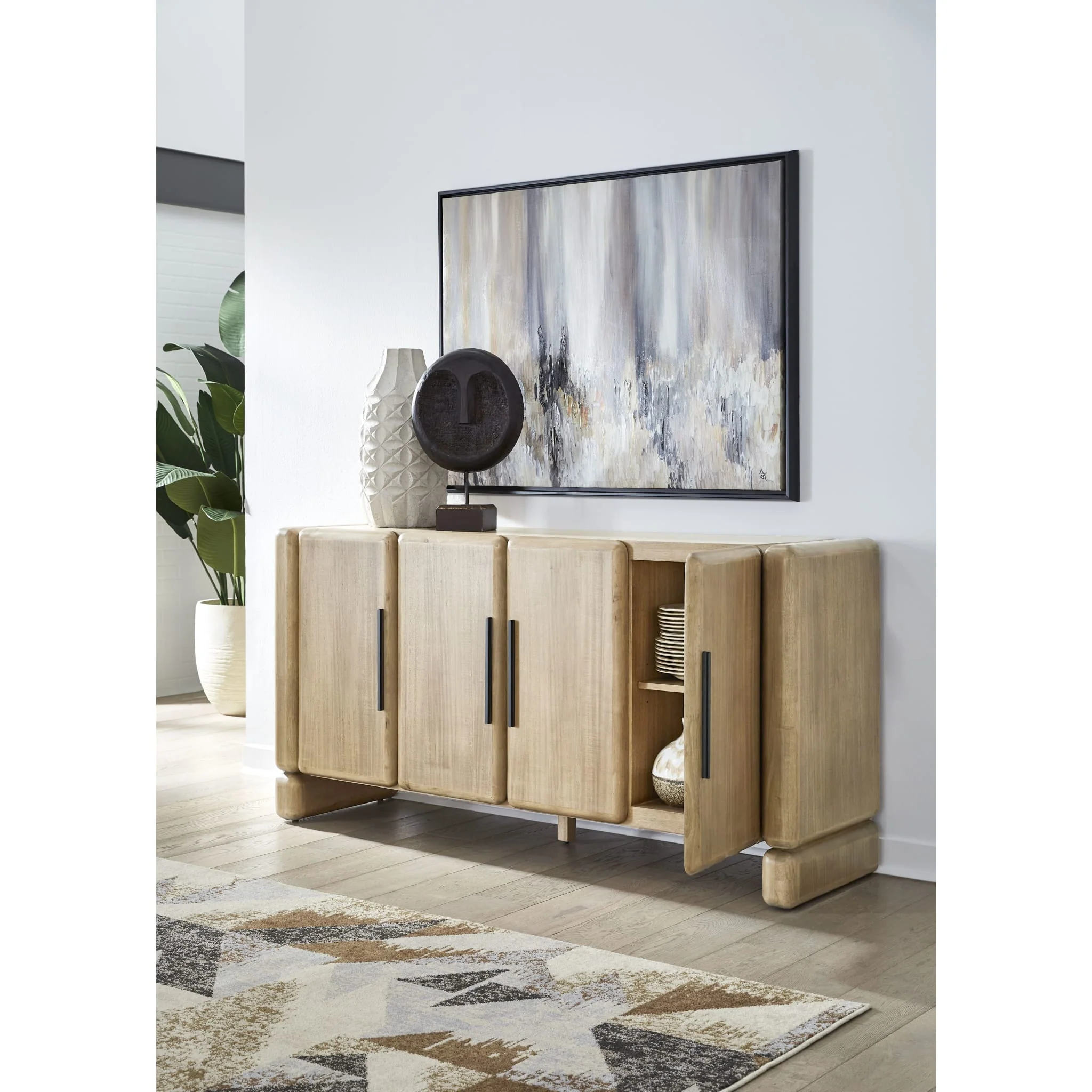 Nia Four Door Acacia Wood Sideboard in Lioness - Image 8