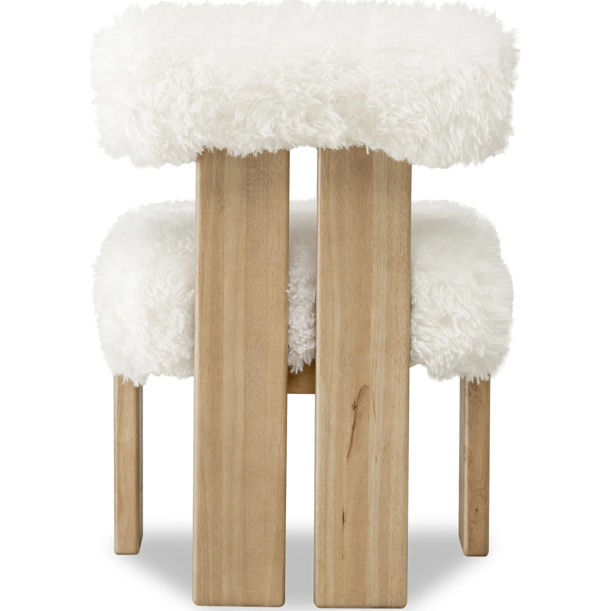 Nia Dining Accent Chair in Sheepskin and Lioness - Image 4