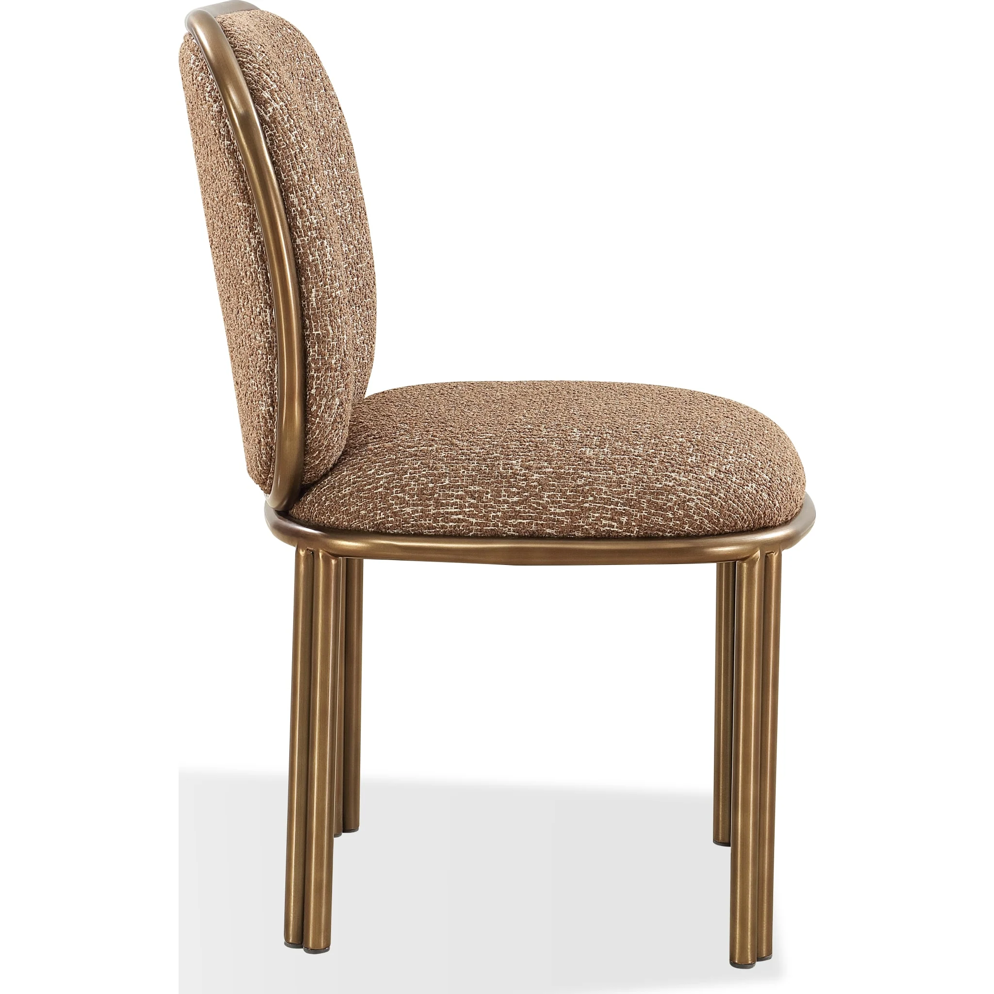 Mataranka Dining Chair in Giraffe Chenille and Brushed Golden Stainless Steel - Image 3