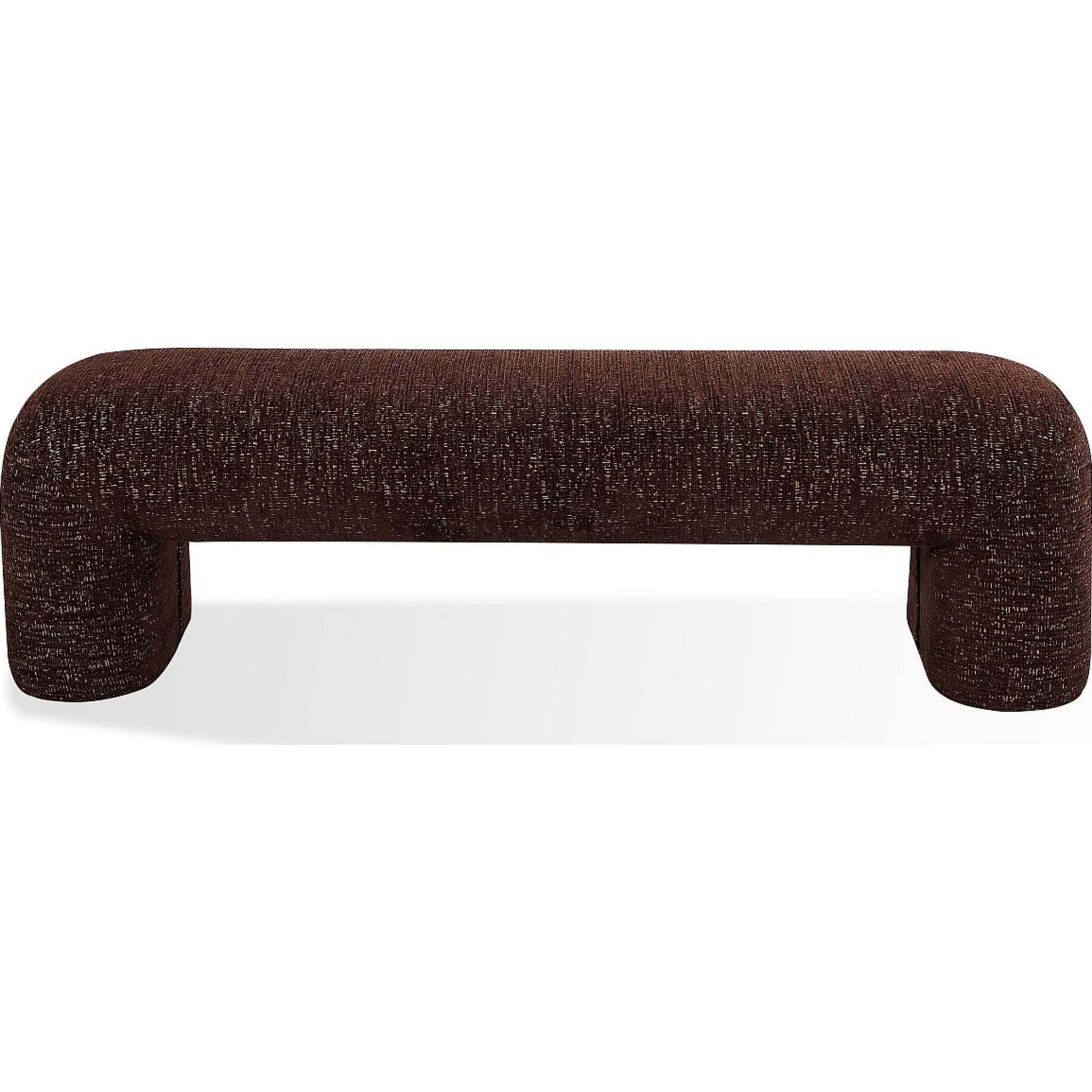 Mocoa Fully Upholstered Bench in Mongoose Chenille