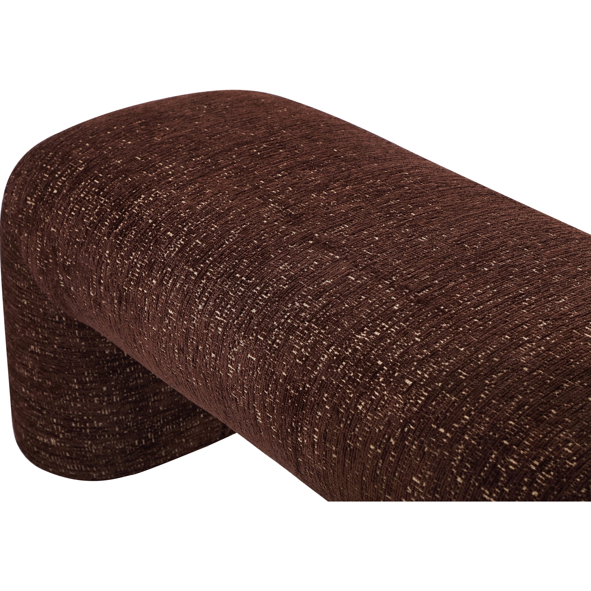Mocoa Fully Upholstered Bench in Mongoose Chenille - Image 3