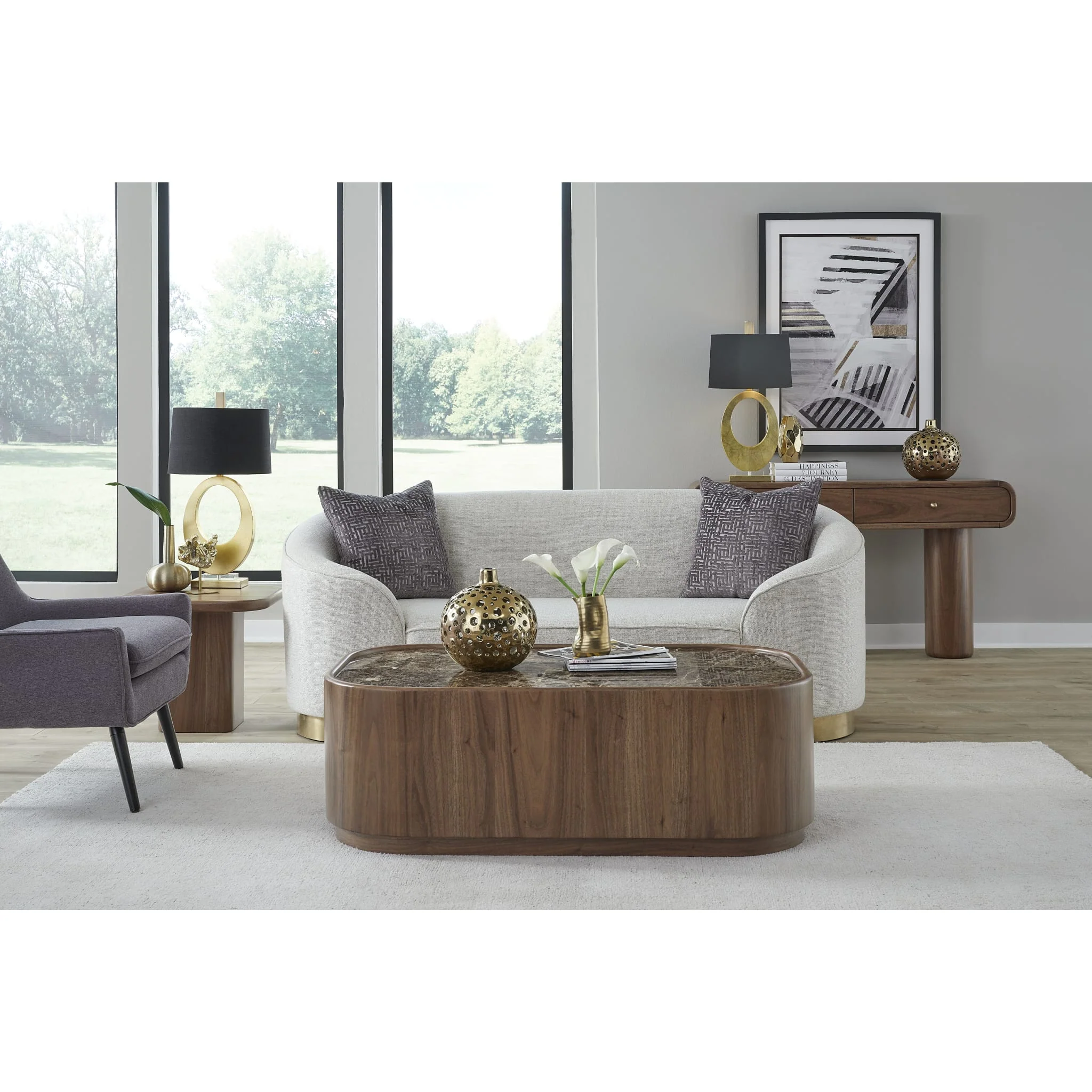 Juba Walnut Console Table in Mongoose - Image 6